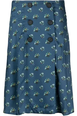 Maison Kitsuné Floral-print wrap skirt