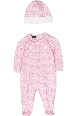 VERSACE Logo-print pajama and beanie set