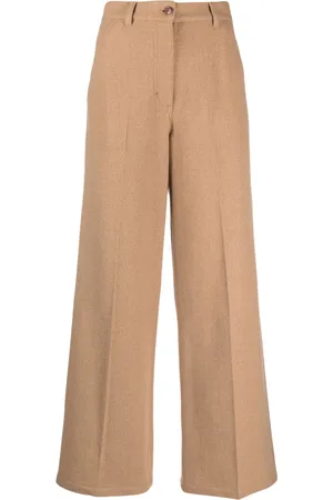 Kenzo Logo-tag felted wide-leg trousers