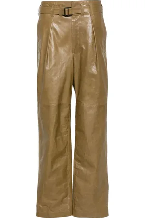 LEMAIRE Wide-leg leather trousers