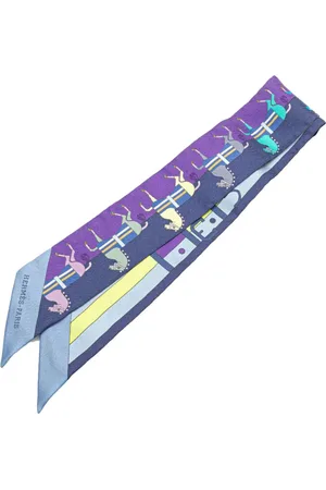 Hermès 20th Century Rocabar Silk Twilly Scarf scarves