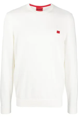 HUGO BOSS Logo-patch cotton jumper