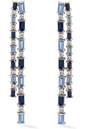 Lark & Berry Sterling Blue Dahlia Tennis sapphire drop earrings