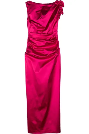 TALBOT RUNHOF Ruffled duchess-satin gown