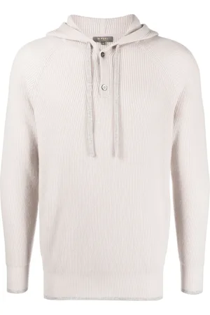 N.PEAL Button-placket organic-cashmere hoodie