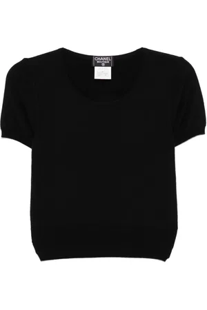 CHANEL 1995 short sleeve sweater knit top