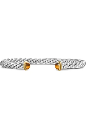 David Yurman 14kt yellow gold and sterling Cable cuff bracelet (6mm)