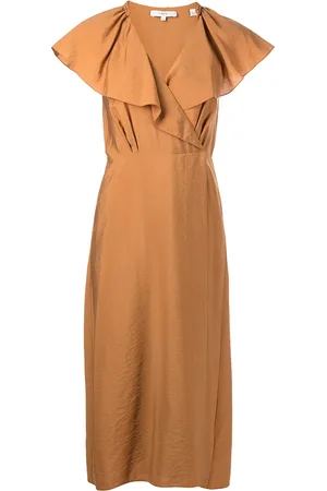Vince Ruffled wrap midi dress