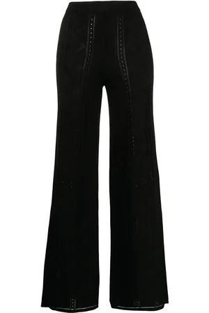 Marine Serre Crescent Moon-pattern wide-leg trousers