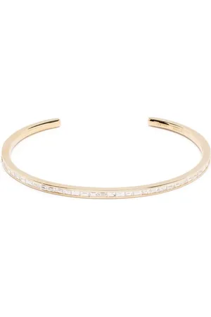 Anita 18kt yellow baguette diamond cuff bracelet