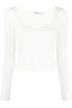 Simkhai Sweetheart-neck fine-knit top