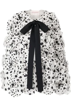 Carolina Herrera Rosette polka-dot cape
