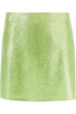 Nué Notes Rhinestone-embellished silk mini skirt