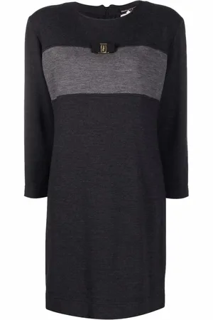 Salvatore Ferragamo 1980s long-sleeved panelled dress