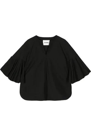 Jil Sander 2021 flutter-sleeved cotton blouse