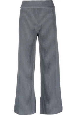 RUS Cropped rib-knit trousers