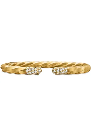 David Yurman 18kt recycled yellow Cable Edge diamond bracelet (5.5mm)