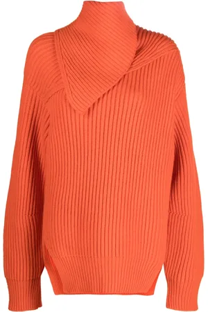 Jil Sander Foldover-neck ribbed wool jumper