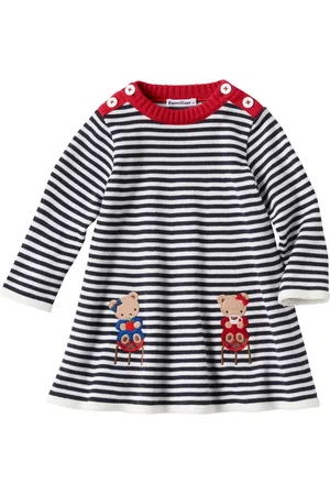 Familiar Bear-appliquéd knitted dress