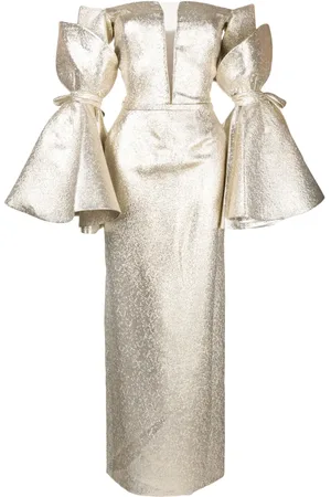 Saiid Kobeisy Brocade-effect off-shoulder dress