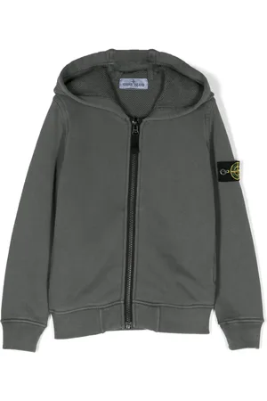 Stone Island Logo-patch cotton hoodie
