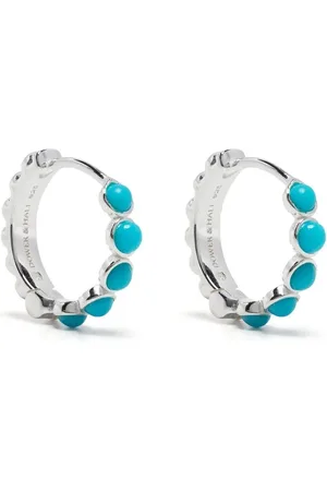 Dower and Hall Medium turquoise huggie hoops