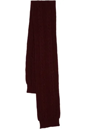 PRINGLE OF SCOTLAND Cable-knit ribbed scarf