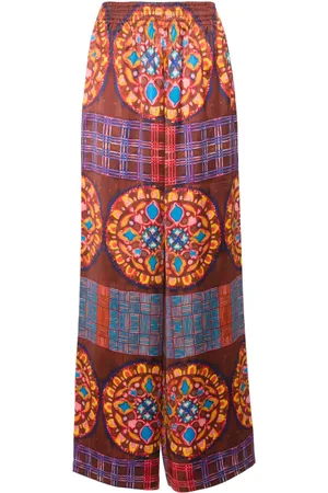 Rianna + Nina Geometric-print wide-leg trousers