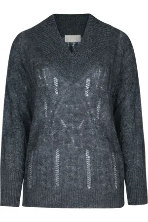 I BLUES V-neck pointelle-knit sweater