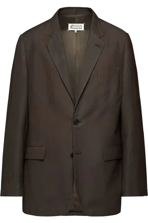 Maison Margiela Single-breasted wool-linen blazer