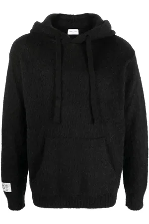 Family First Logo-patch knitted hoodie
