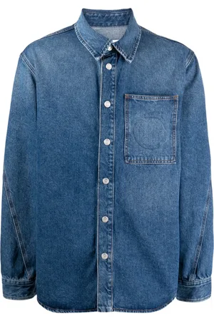 Trussardi Logo-embossed denim shirt