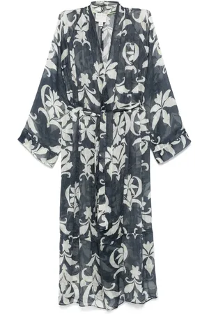 FORTE FORTE The Secret Lily-print coat