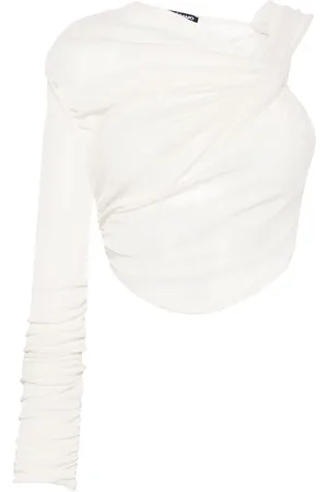 andre damo Asymmetric ribbed jersey top
