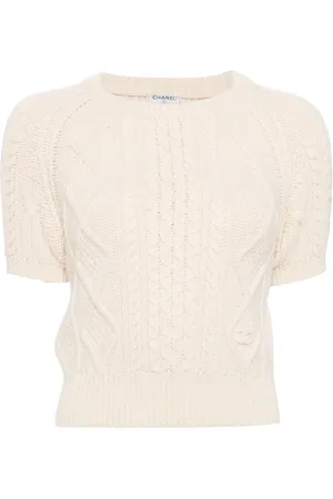 CHANEL 1996 Short Sleeve Sweater Knit Tops