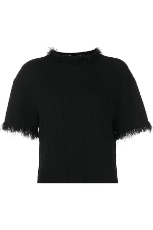 Proenza Schouler Frayed-edge short-sleeve jumper