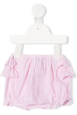 SIOLA Striped ruffled bloomer shorts