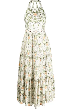 Agua by Agua Bendita Consuelo Lunar floral-print halterneck dress