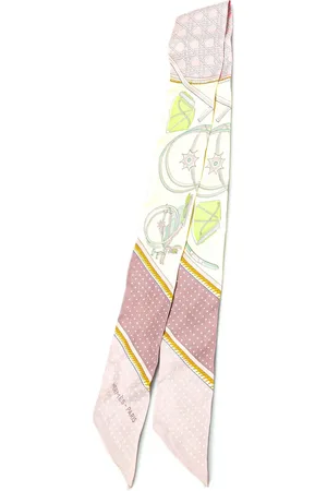 Hermès 20th Century Les Voitures a Transformation Twilly Silk Scarf scarves