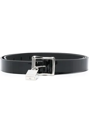 Saint Laurent Patent leather padlock leather belt