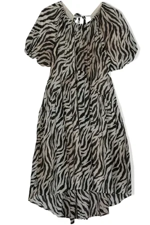 Pinko Cut-out zebra-print cotton dress