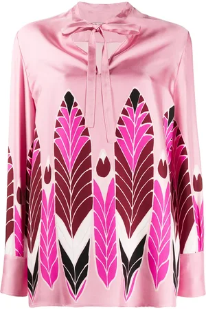 VALENTINO GARAVANI Feather-print blouse