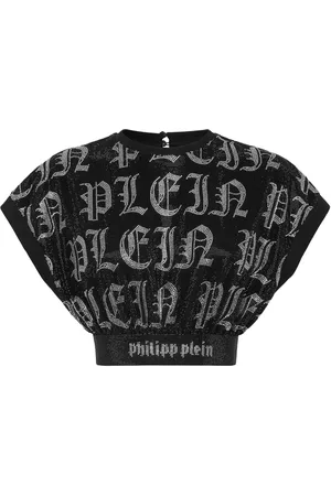 Philipp Plein Crystal-embellished cropped top