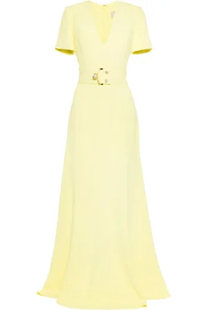 Elie saab Belted cady V-neck gown