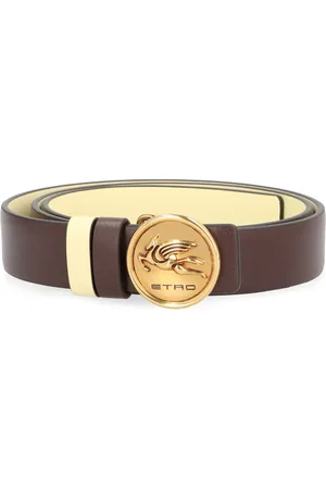 Etro Pegaso-buckle reversible leather belt