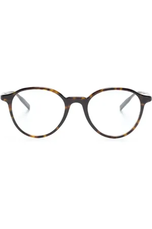 Montblanc Tortoiseshell-effect round-frame glasses