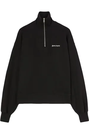 Palm Angels Logo-embroidered half-zip sweatshirt