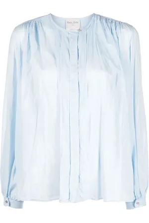 FORTE FORTE Gathered cotton-blend blouse