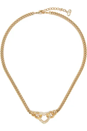 Dior 1990s heart-charm chain necklace