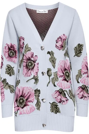 Oscar de la Renta Floral jacquard cardigan